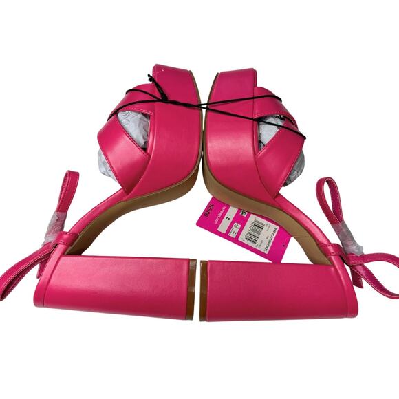 Rampage Open Toe Ankle Strap Patricia Platform Block Heel Sandals Size 8 Pink - Picture 10 of 15